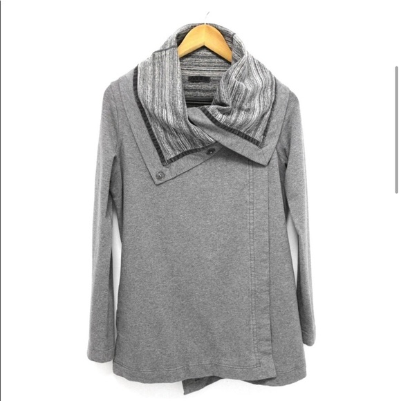 lululemon athletica Jackets & Blazers - Lululemon Athletica Snap Button Grey Asana Cowl Neck Jacket